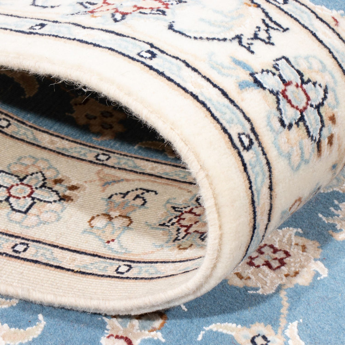 Biegacz Dywan perski - Nain - Królewski - 204 x 82 cm - jasnoniebieski