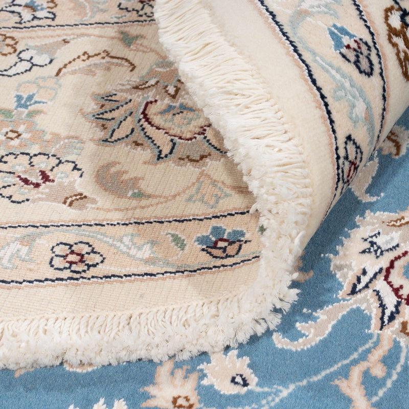 Dywan perski - Nain okrągły  - 200 x 200 cm - jasnoniebieski