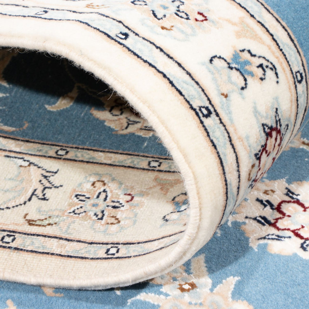 Biegacz Dywan perski - Nain - Królewski - 200 x 80 cm - jasnoniebieski