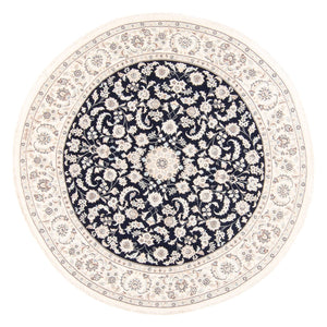 Dywan perski - Nain okrągły  - 202 x 202 cm - ciemnoniebieski