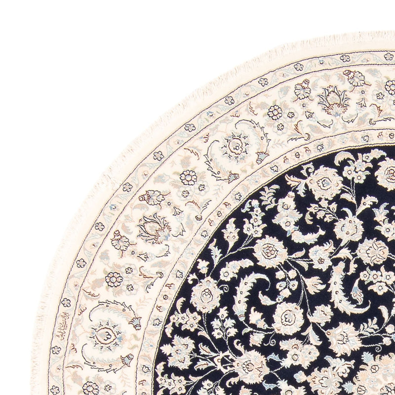 Dywan perski - Nain okrągły  - 202 x 202 cm - ciemnoniebieski