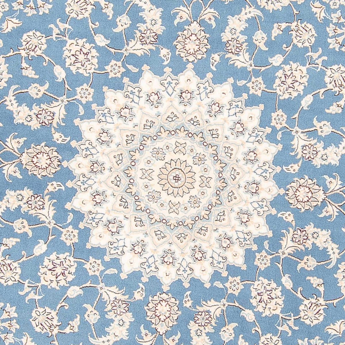 Dywan perski - Nain okrągły  - 200 x 200 cm - jasnoniebieski