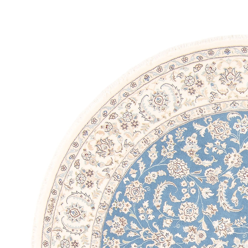 Dywan perski - Nain okrągły  - 212 x 203 cm - jasnoniebieski