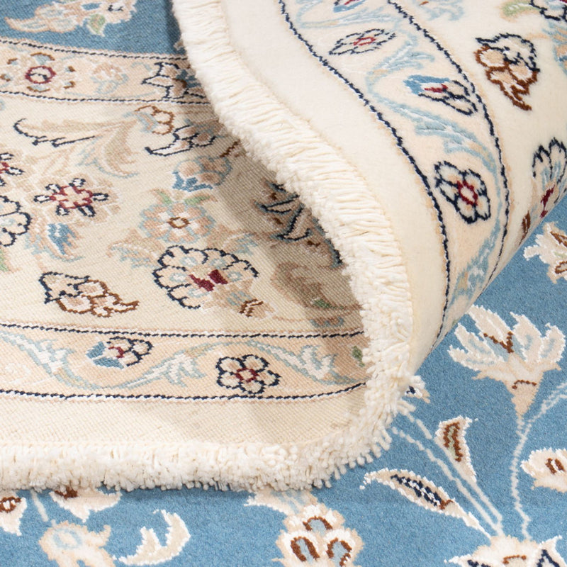 Dywan perski - Nain okrągły  - 212 x 203 cm - jasnoniebieski