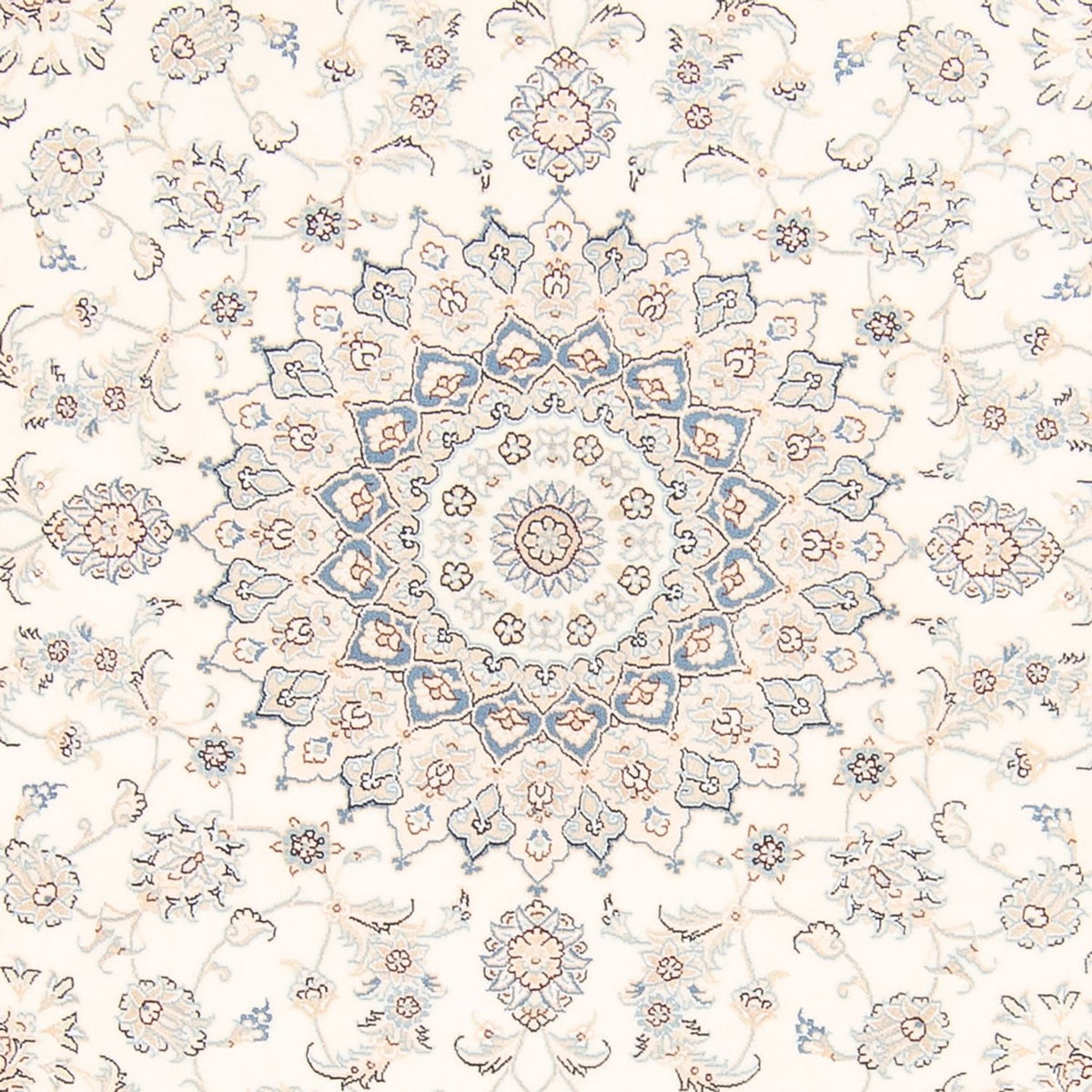 Dywan perski - Nain okrągły  - 197 x 196 cm - kremowy