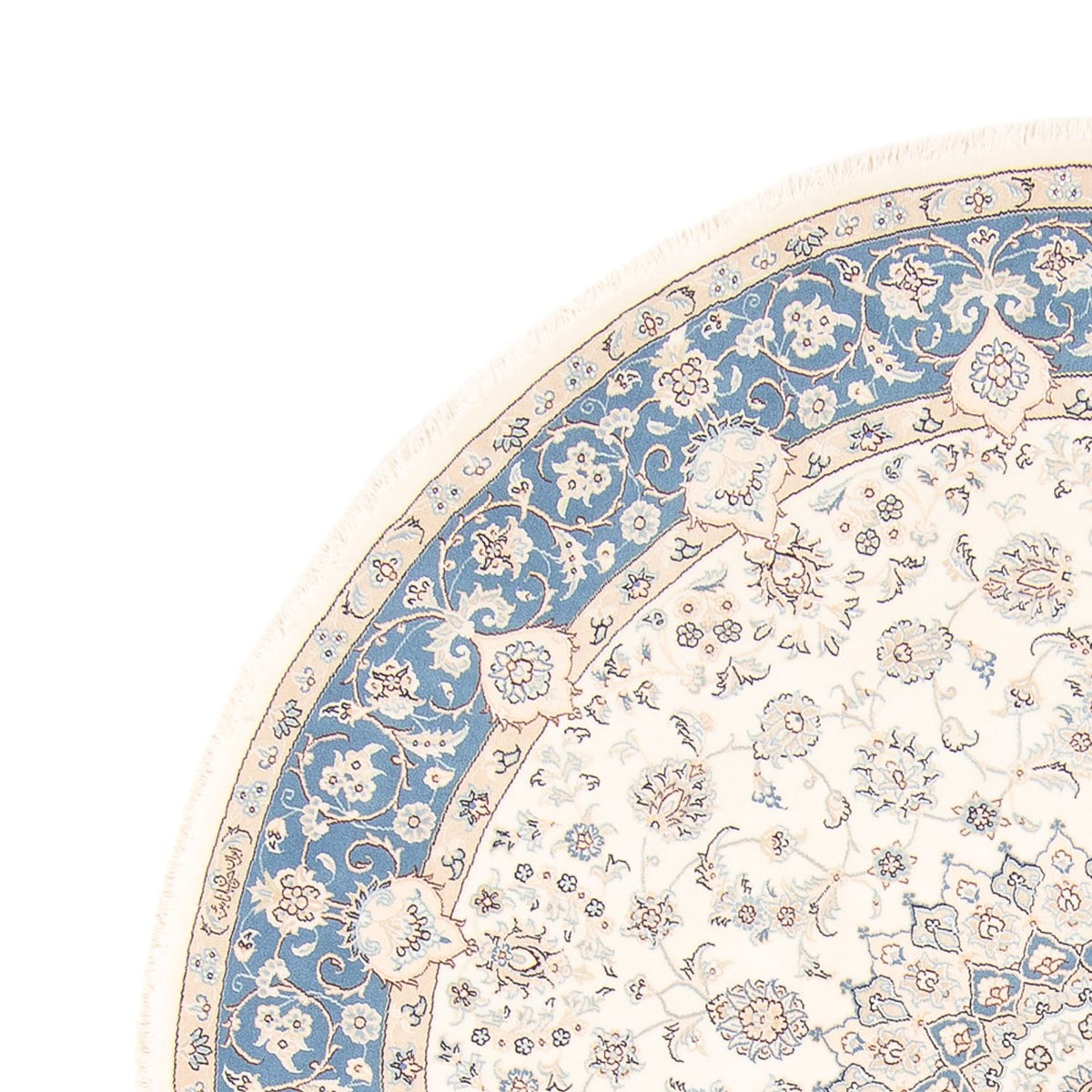 Dywan perski - Nain okrągły  - 197 x 196 cm - kremowy