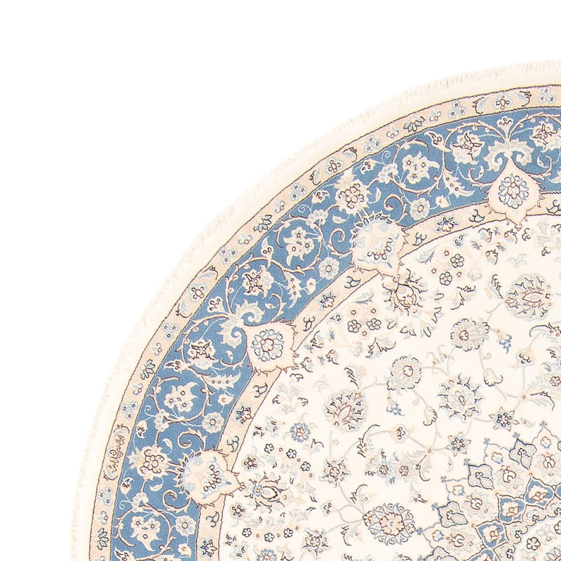 Dywan perski - Nain okrągły  - 197 x 196 cm - kremowy