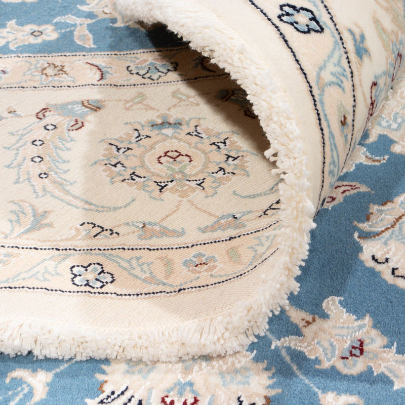 Dywan perski - Nain okrągły  - 202 x 197 cm - jasnoniebieski