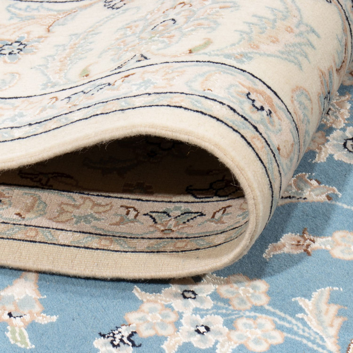 Dywan perski - Nain - 251 x 168 cm - niebieski