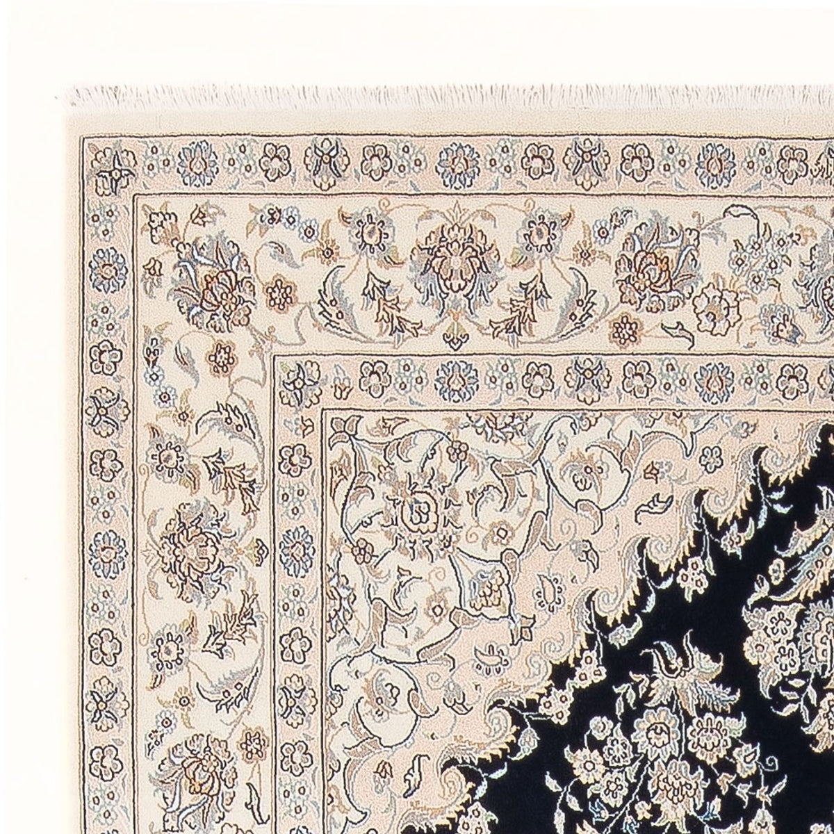 Dywan perski - Nain - Premium - 302 x 197 cm - ciemnoniebieski