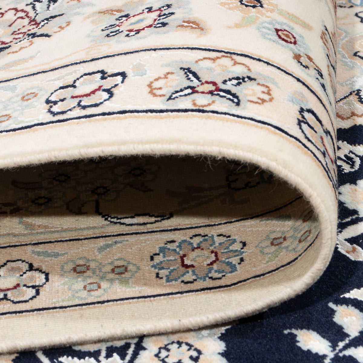 Dywan perski - Nain - Premium - 302 x 197 cm - ciemnoniebieski