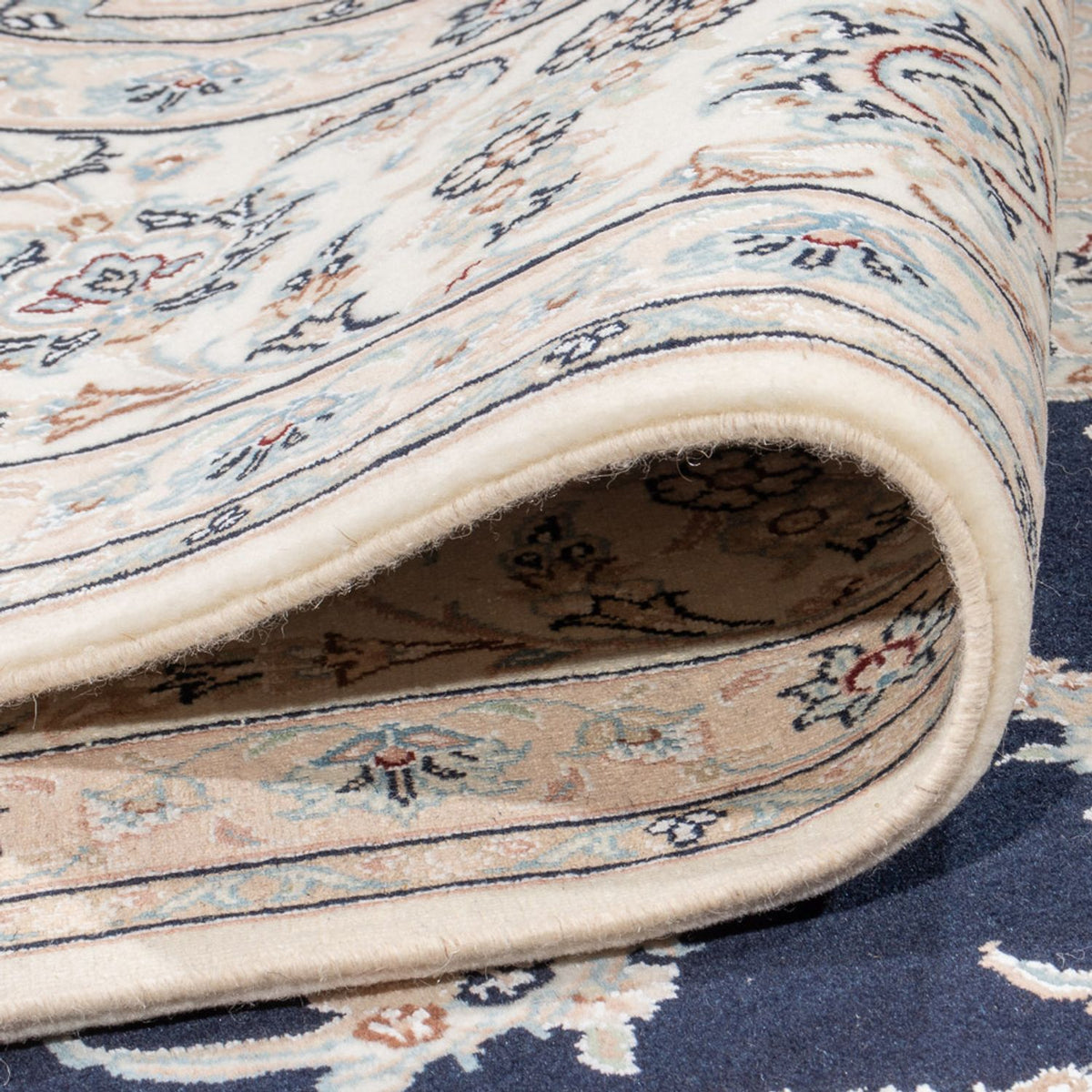 Dywan perski - Nain - Premium - 340 x 246 cm - ciemnoniebieski