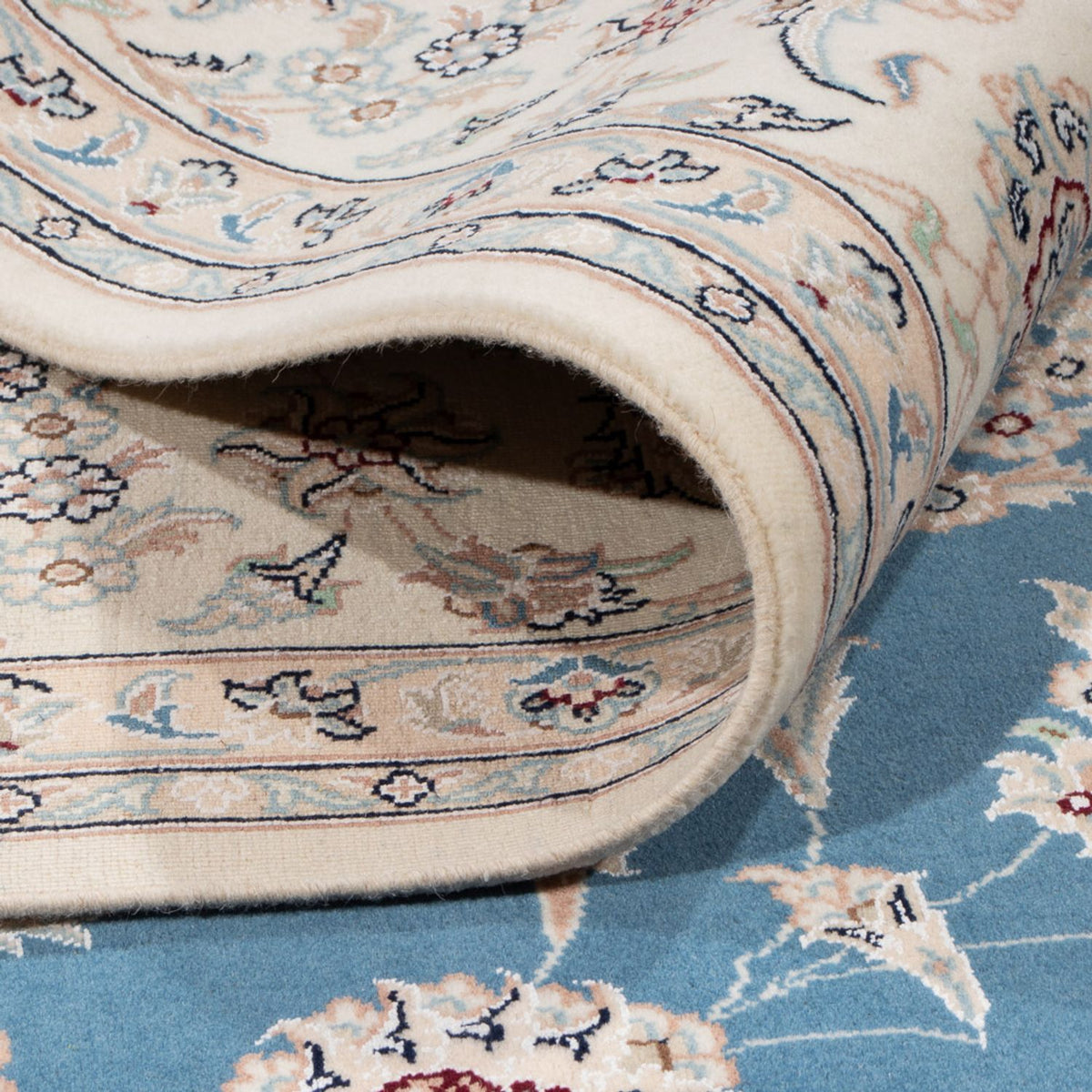 Dywan perski - Nain - 263 x 227 cm - niebieski