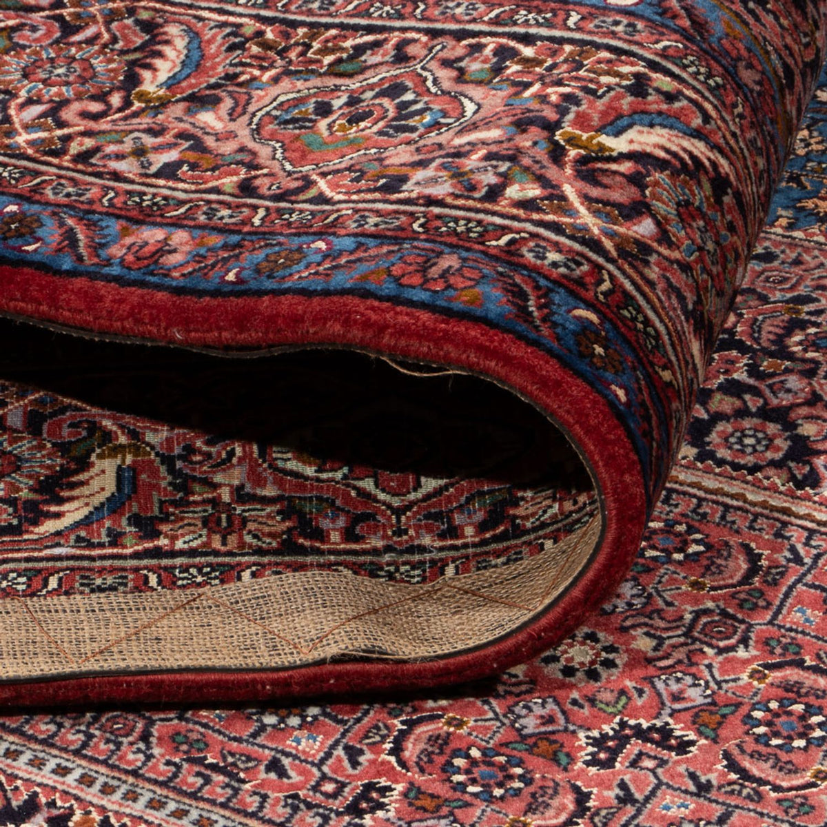 Dywan perski - Nain - 252 x 199 cm - bordowa czerwień