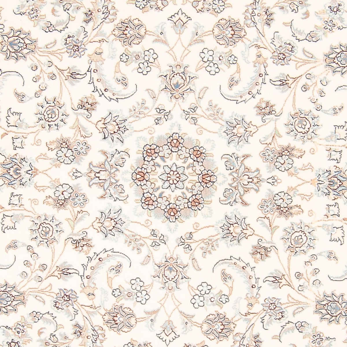 Dywan perski - Nain okrągły  - 203 x 200 cm - kremowy