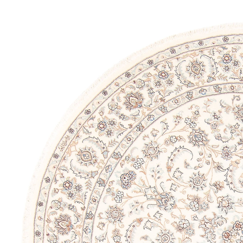 Dywan perski - Nain okrągły  - 203 x 200 cm - kremowy