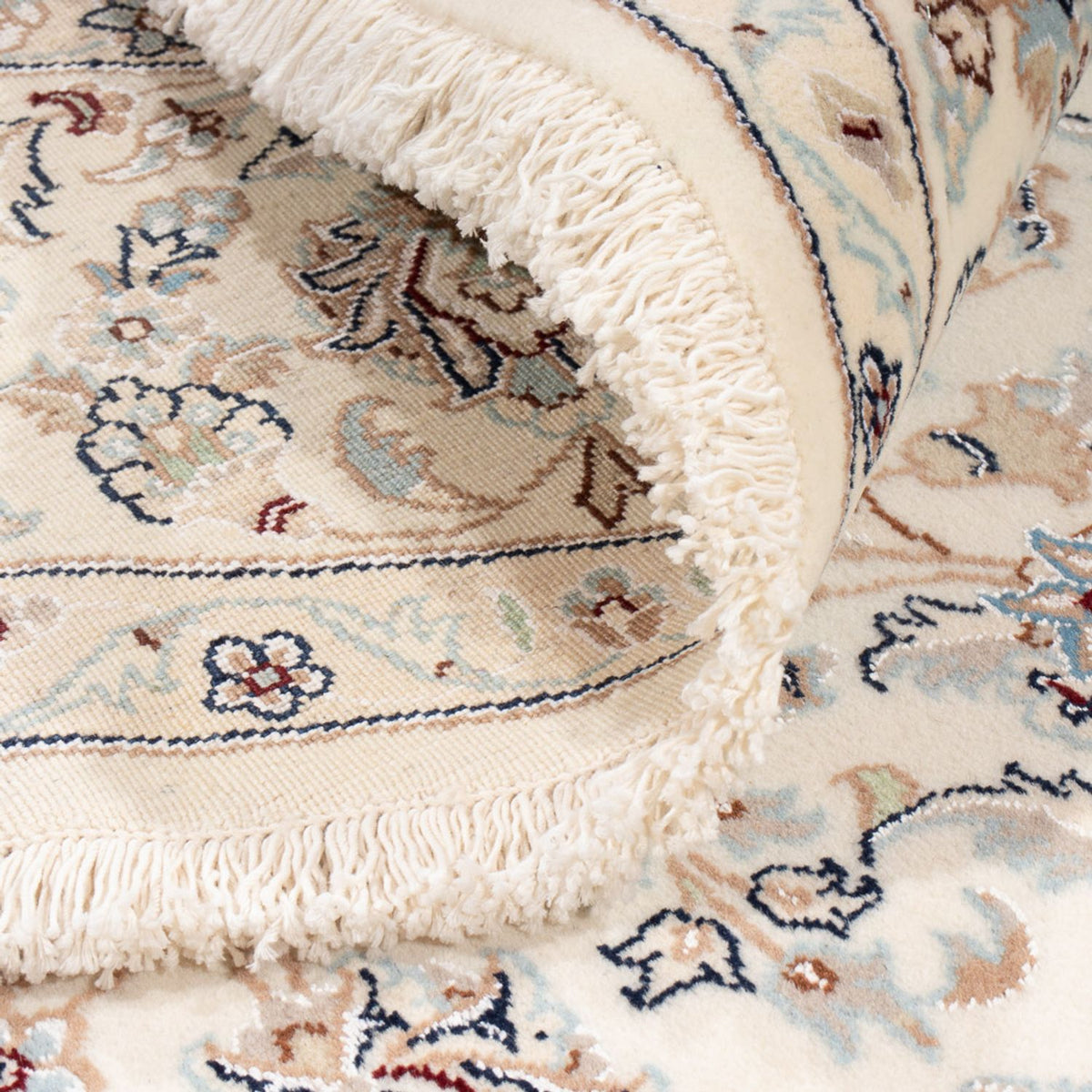 Dywan perski - Nain okrągły  - 203 x 200 cm - kremowy