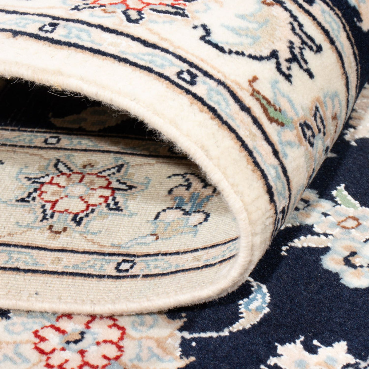 Biegacz Dywan perski - Nain - Królewski - 203 x 80 cm - ciemnoniebieski