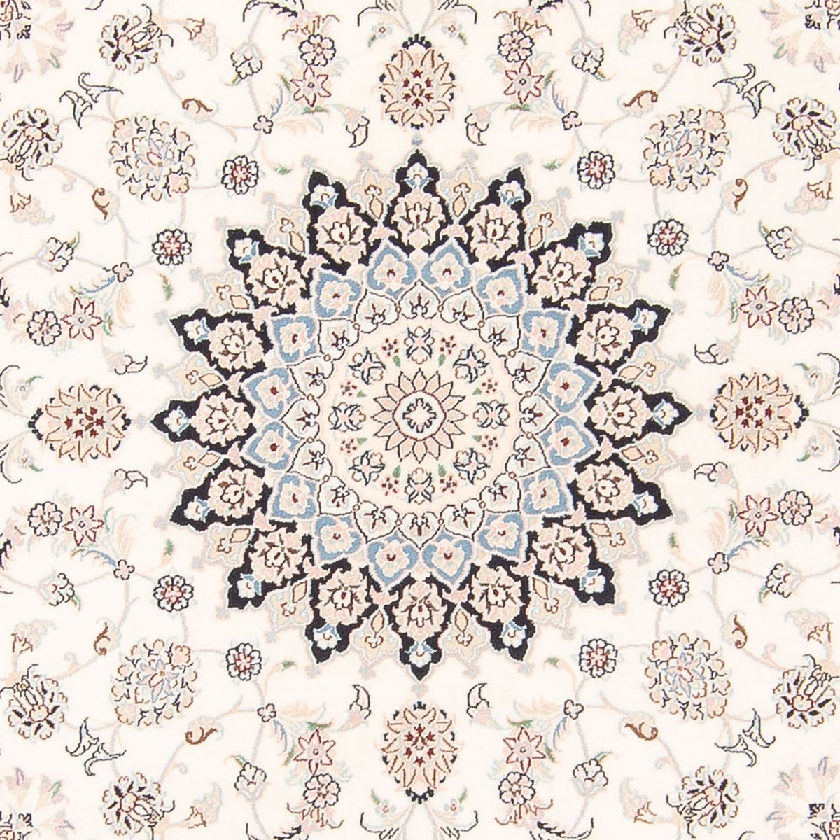 Dywan perski - Nain okrągły  - 200 x 200 cm - kremowy