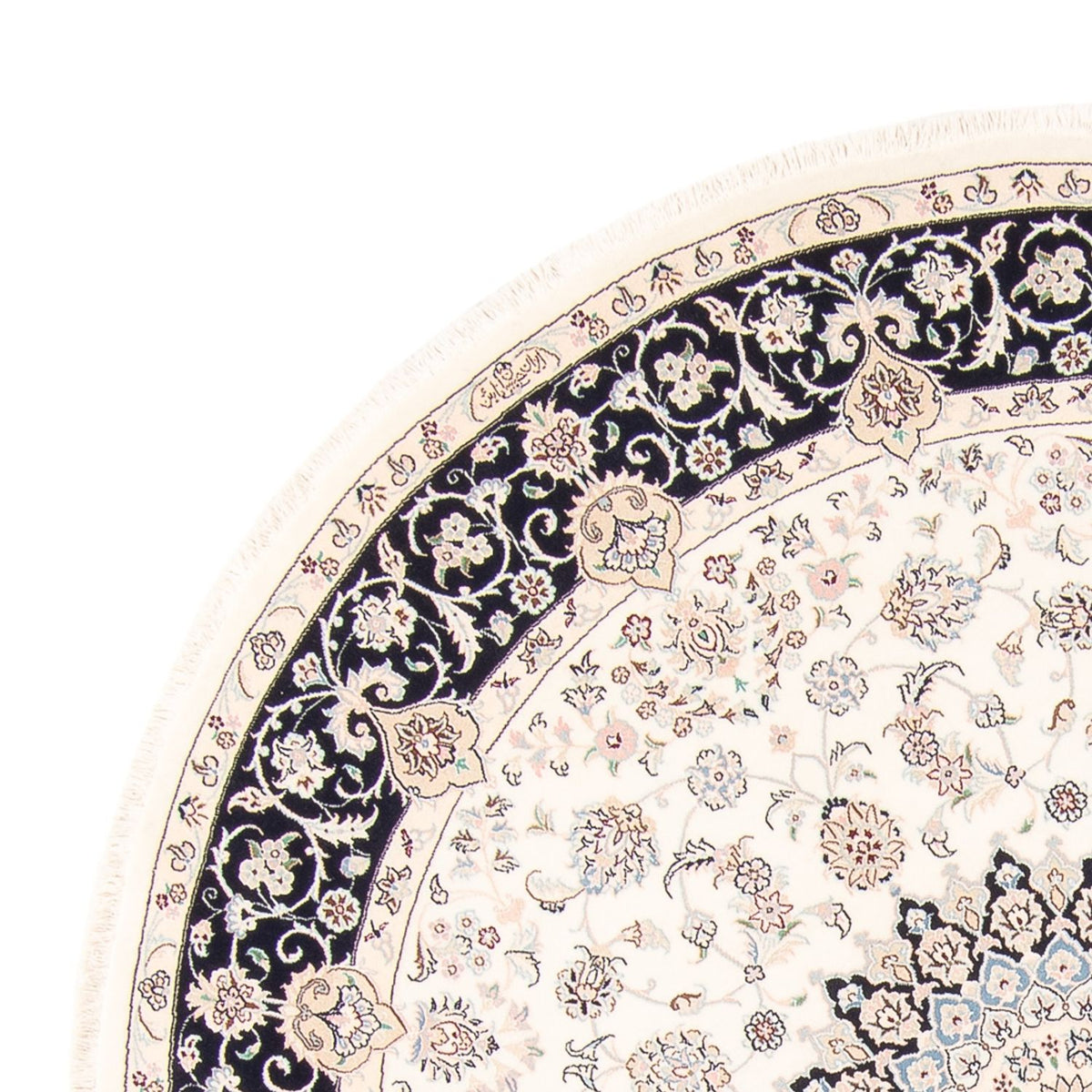 Dywan perski - Nain okrągły  - 200 x 200 cm - kremowy