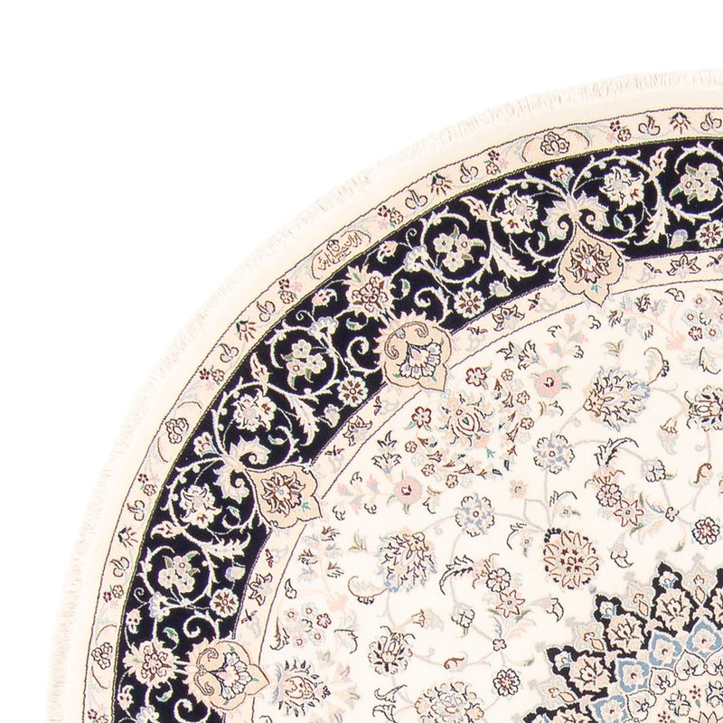 Dywan perski - Nain okrągły  - 200 x 200 cm - kremowy