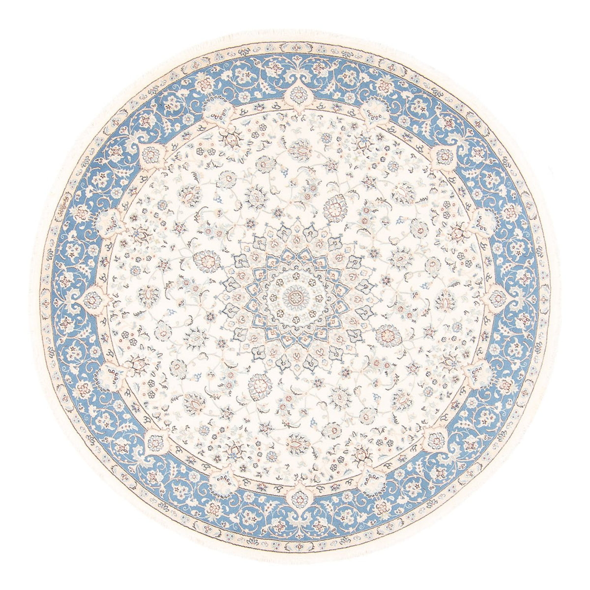 Dywan perski - Nain okrągły  - 200 x 200 cm - kremowy