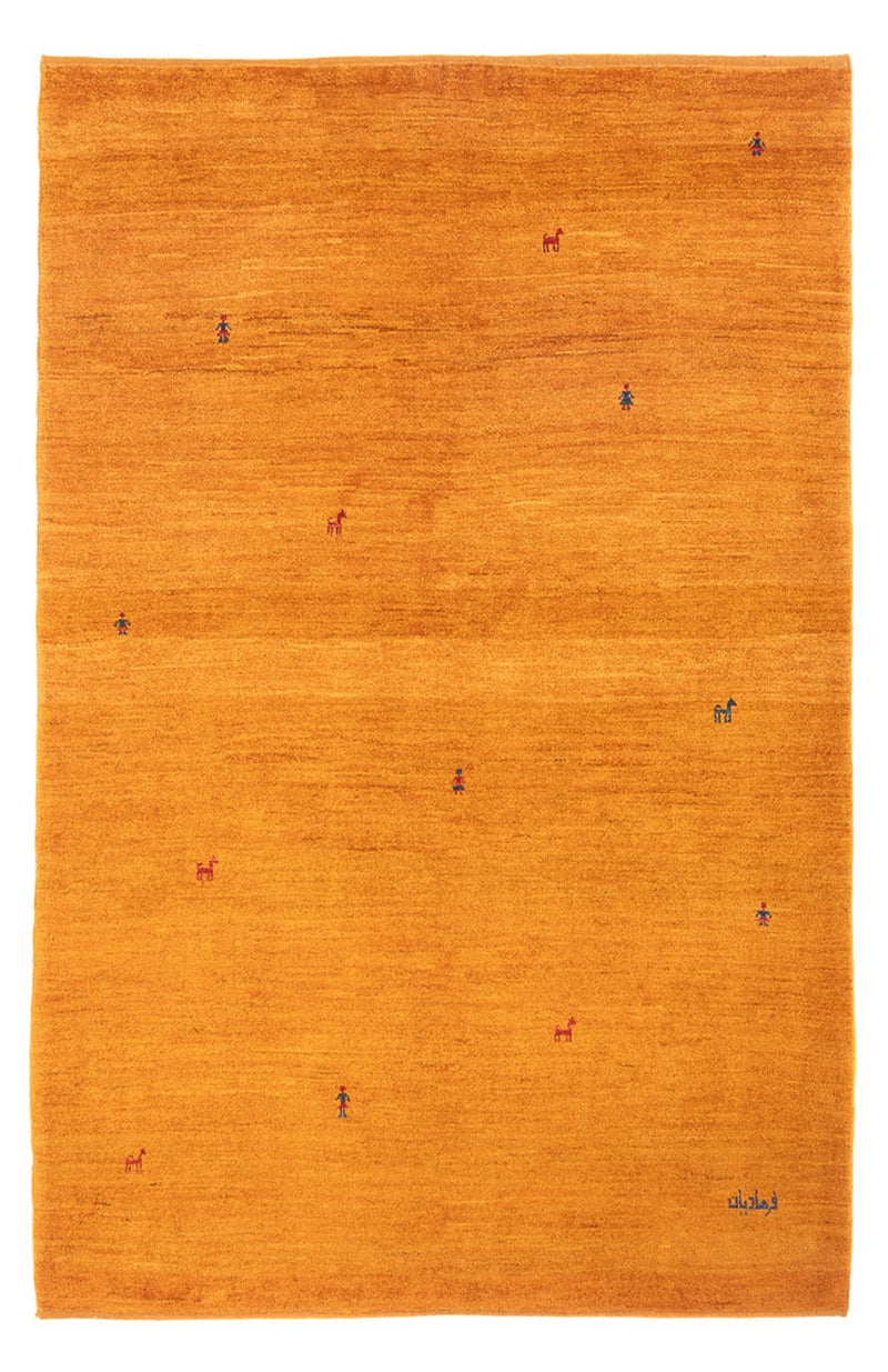 Dywan Gabbeh - perski - 202 x 140 cm - pomarańczowy