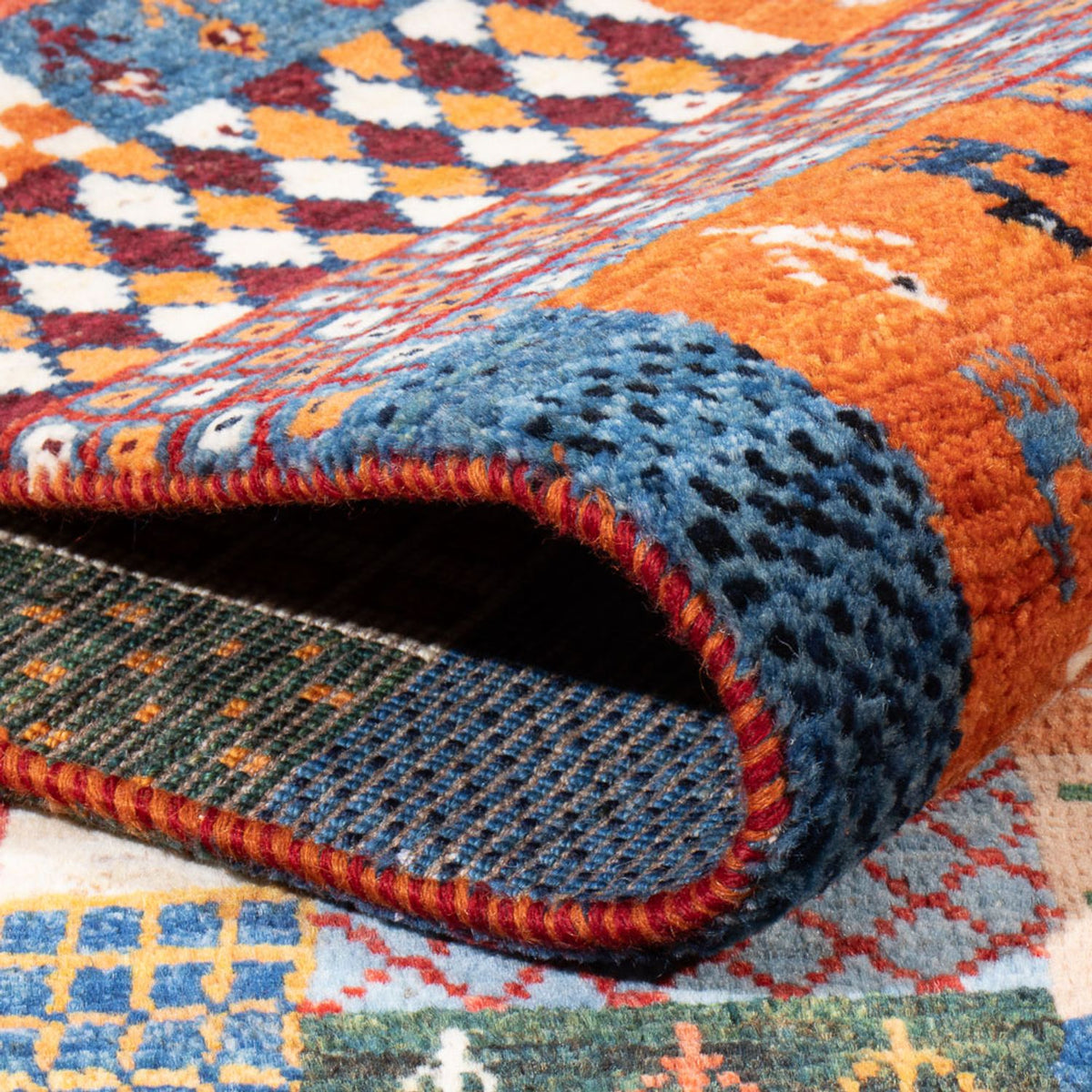 Dywan Gabbeh - perski - 198 x 148 cm - wielokolorowy