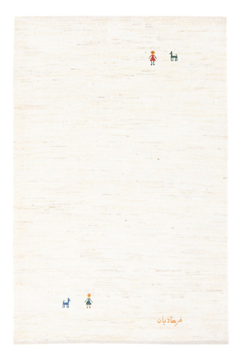 Dywan Gabbeh - perski - 150 x 104 cm - biały