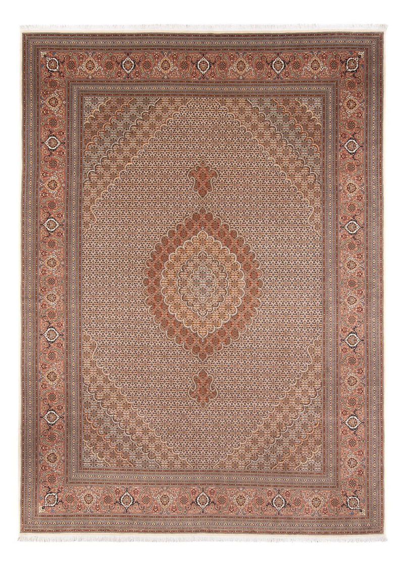 Dywan perski - Tabriz - 349 x 254 cm - jasnobrązowy