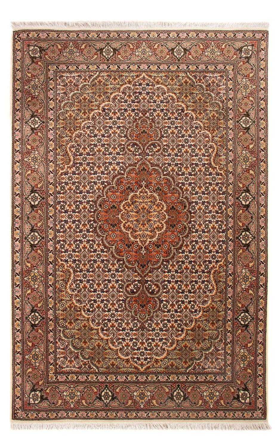 Dywan perski - Tabriz - Królewski - 132 x 80 cm - kremowy