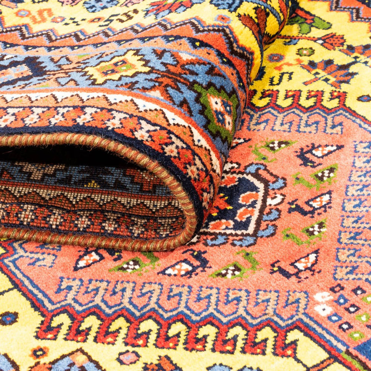 Biegacz Perski dywan - Nomadyczny - 202 x 78 cm - żółty