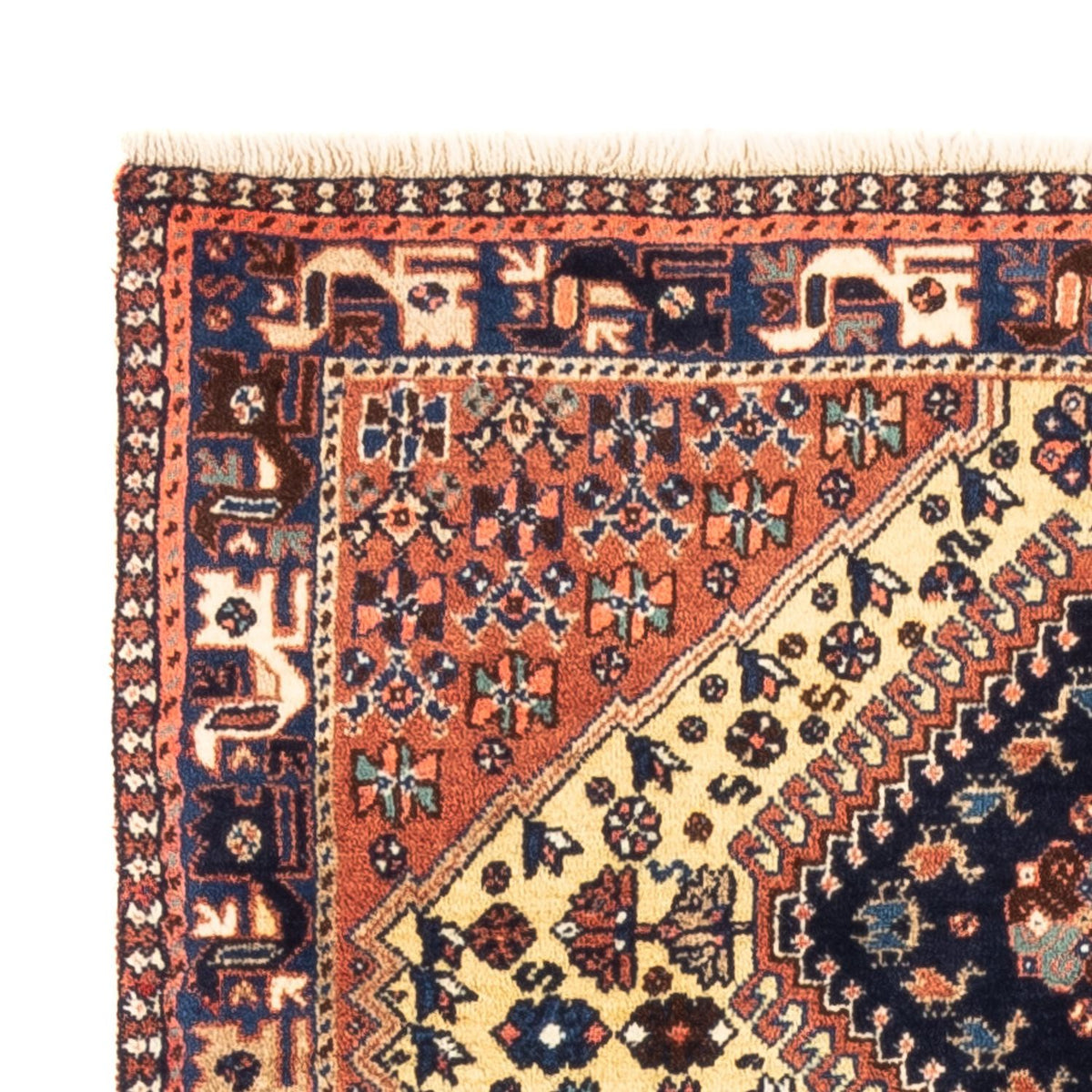 Perski dywan - Nomadyczny - 140 x 74 cm - kremowy