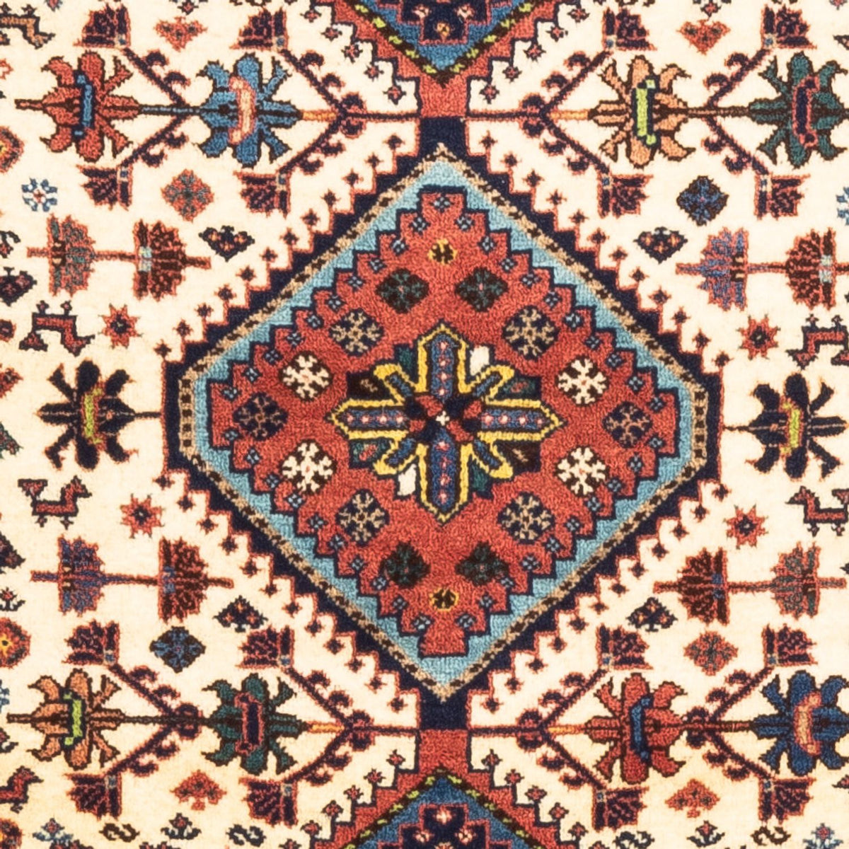 Perski dywan - Nomadyczny - 130 x 82 cm - kremowy