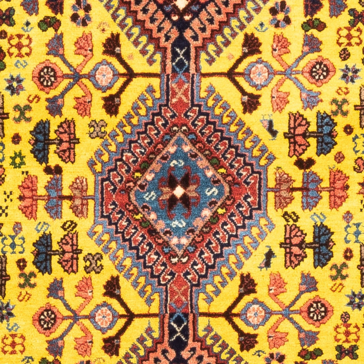 Perski dywan - Nomadyczny - 128 x 82 cm - żółty