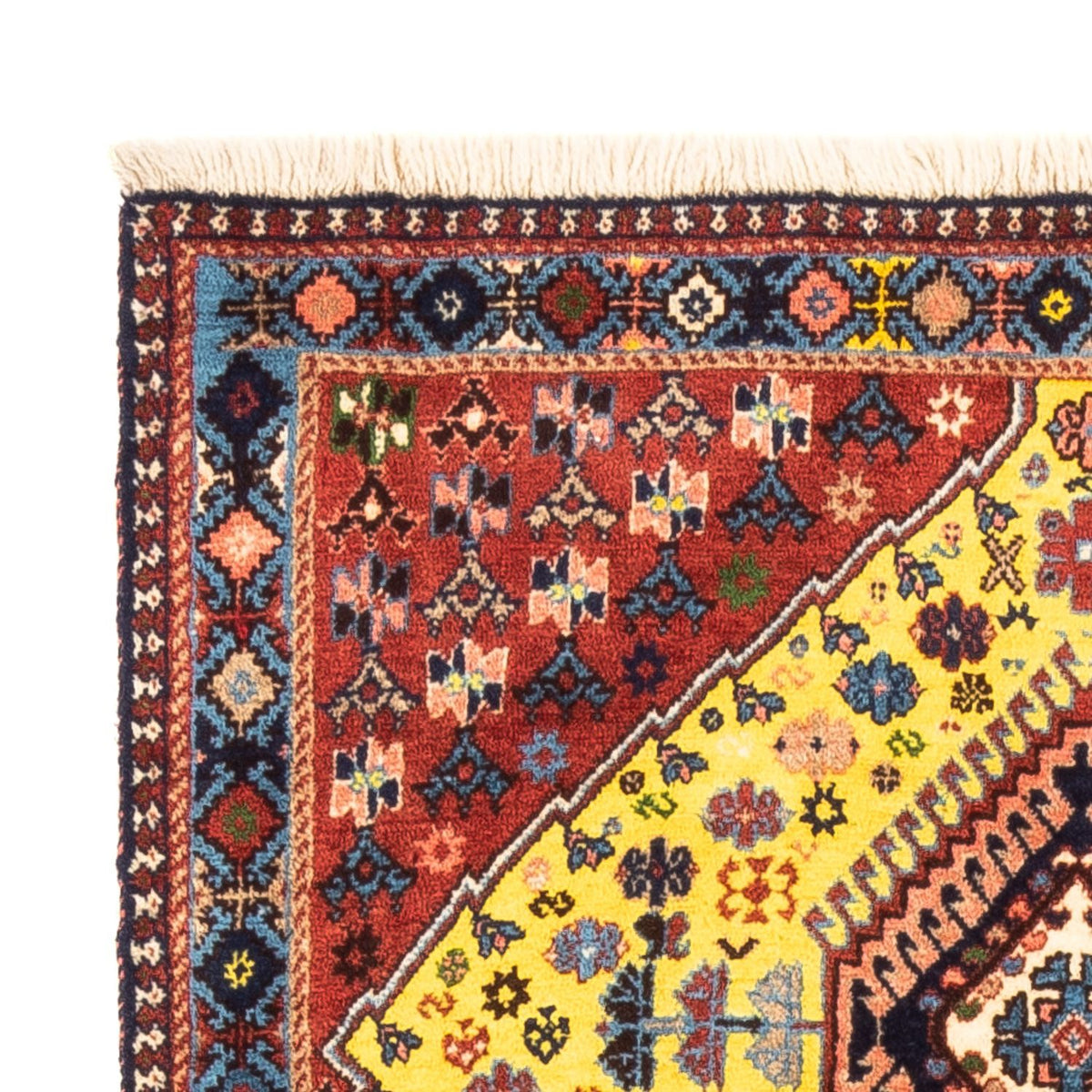 Perski dywan - Nomadyczny - 128 x 82 cm - żółty