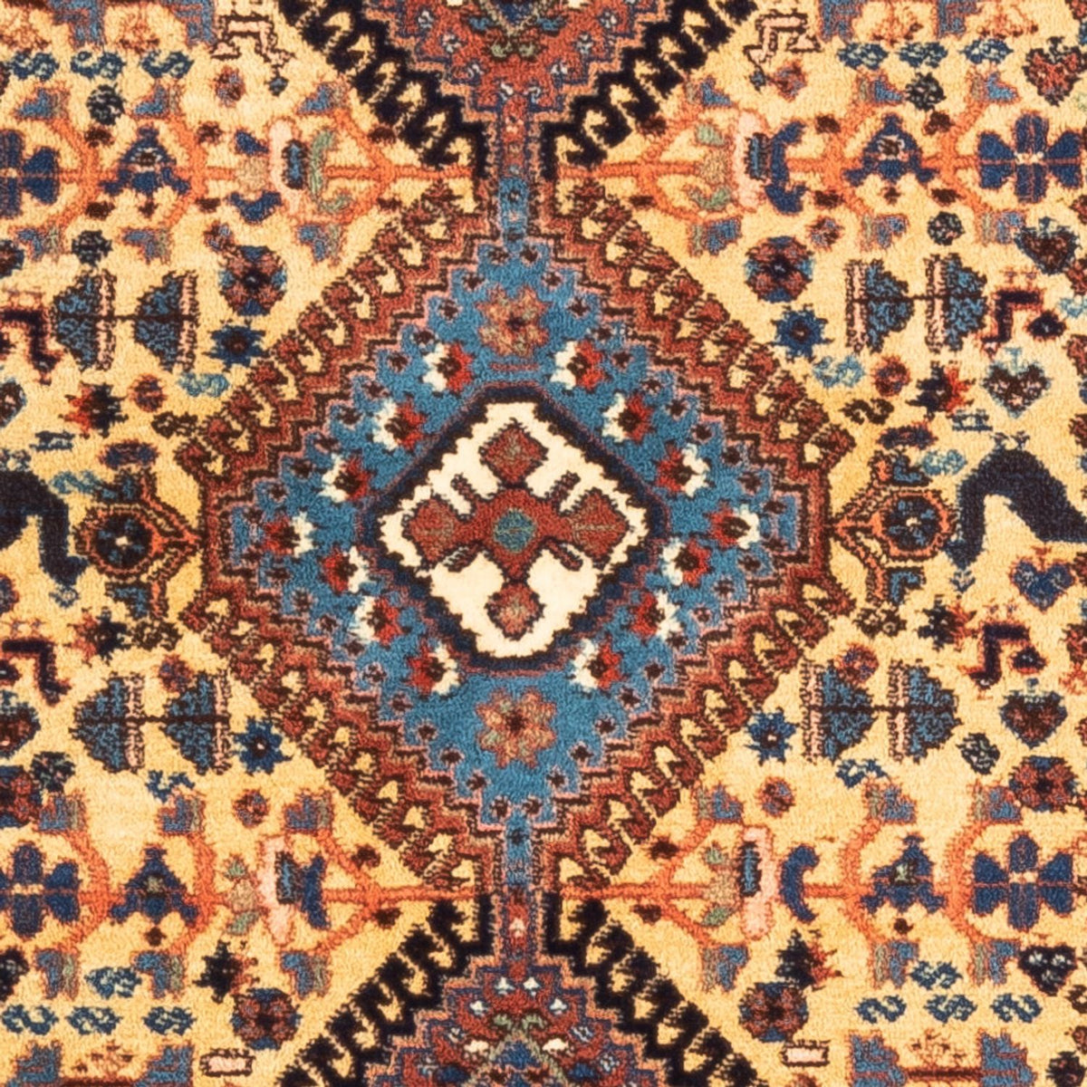 Perski dywan - Nomadyczny - 132 x 87 cm - żółty