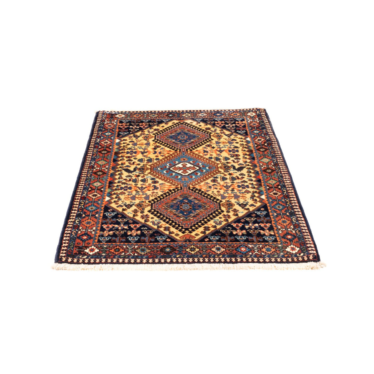 Perski dywan - Nomadyczny - 132 x 87 cm - żółty