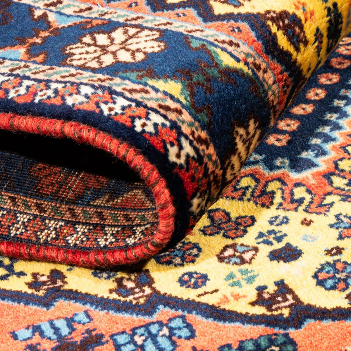 Perski dywan - Nomadyczny - 132 x 85 cm - żółty