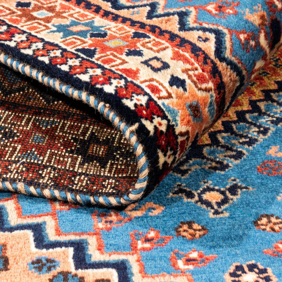 Perski dywan - Nomadyczny - 122 x 83 cm - niebieski