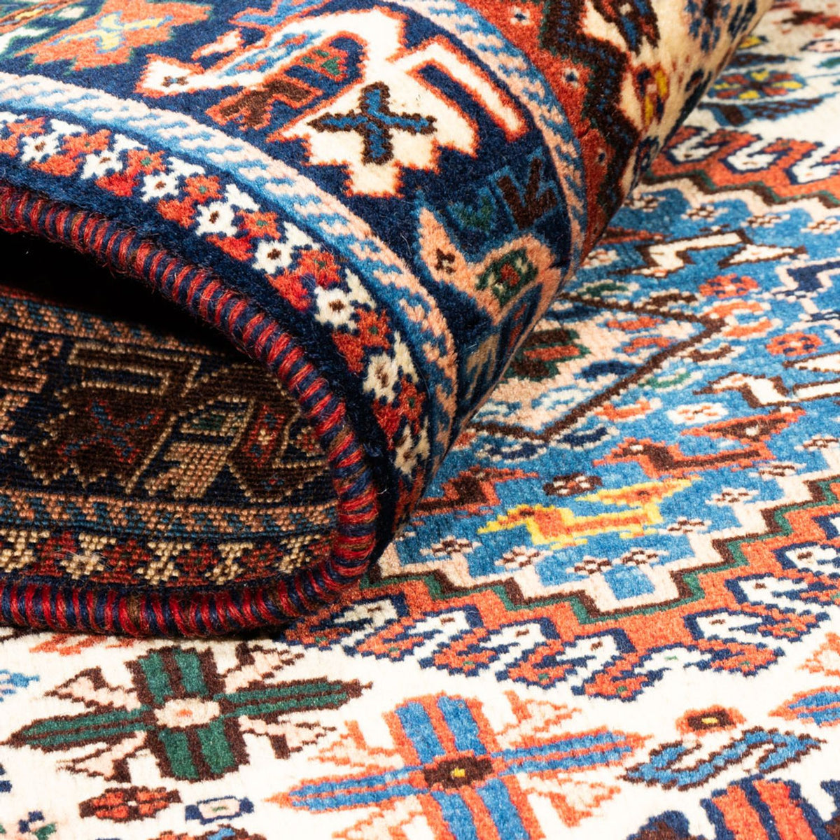 Perski dywan - Nomadyczny - 122 x 83 cm - kremowy