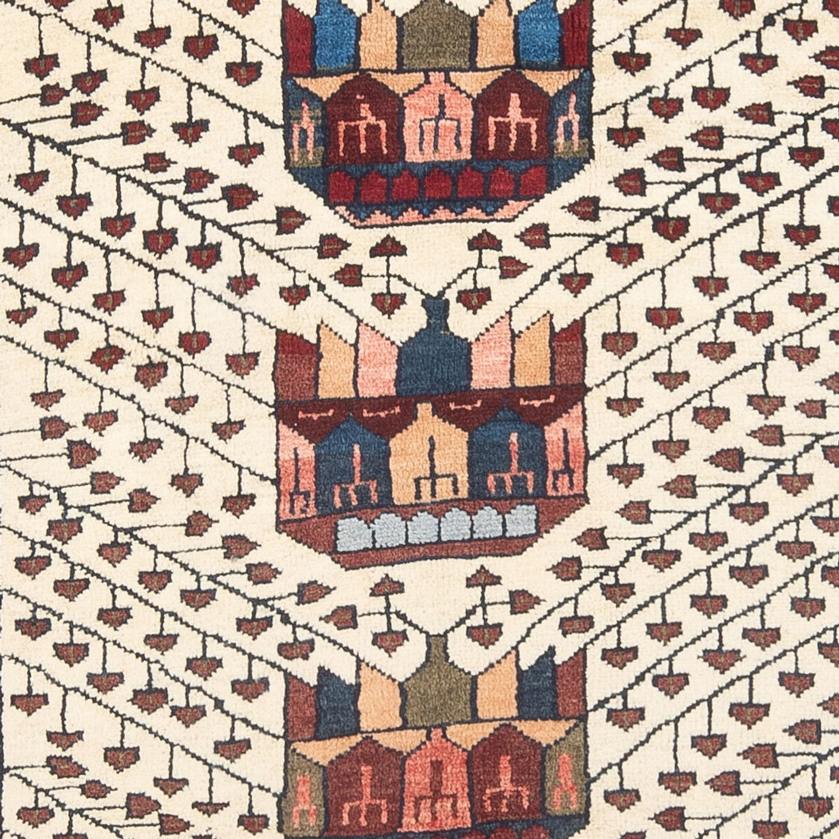 Perski dywan - Nomadyczny - 206 x 124 cm - kremowy