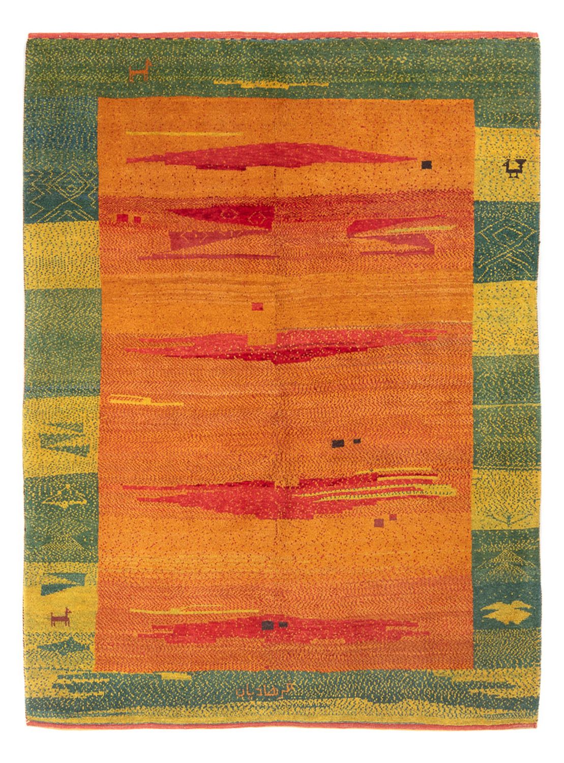 Dywan Gabbeh - perski - 218 x 173 cm - wielokolorowy