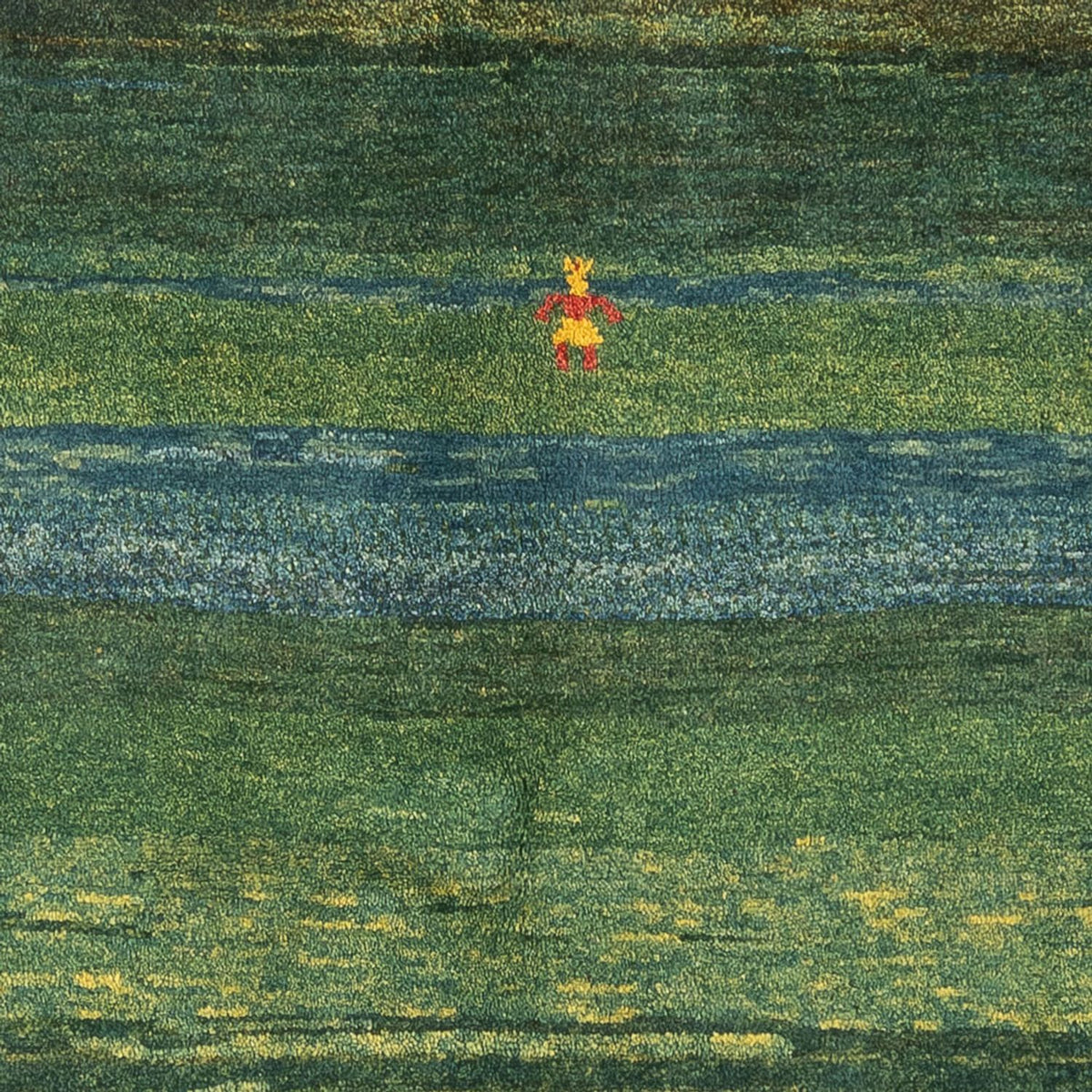 Dywan Gabbeh - perski - 183 x 146 cm - zieleń miętowa