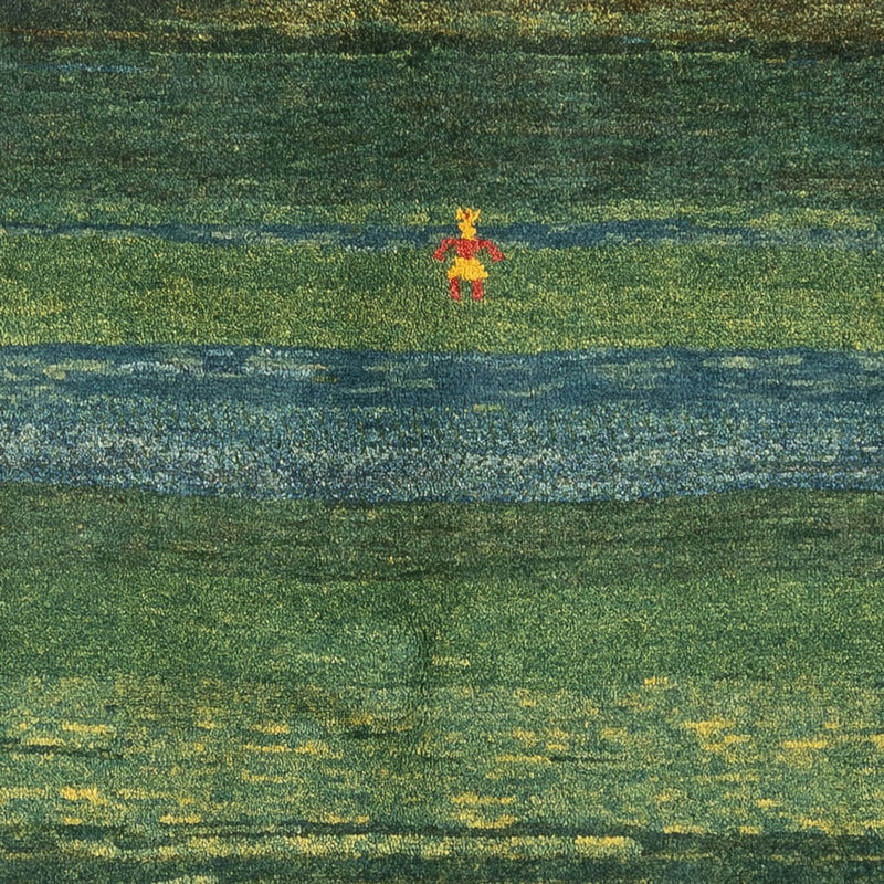 Dywan Gabbeh - perski - 183 x 146 cm - zieleń miętowa