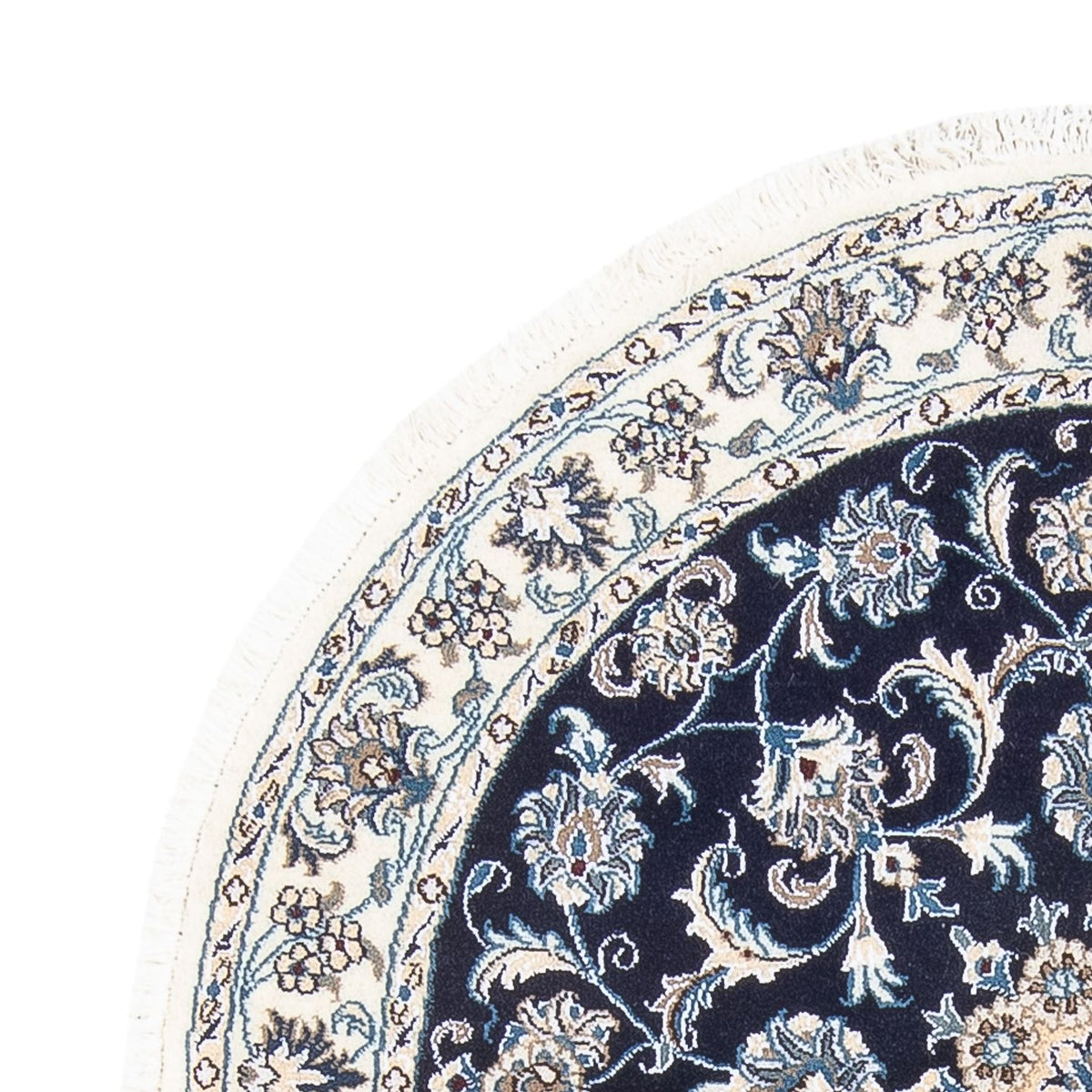 Dywan perski - Nain okrągły  - 150 x 150 cm - ciemnoniebieski