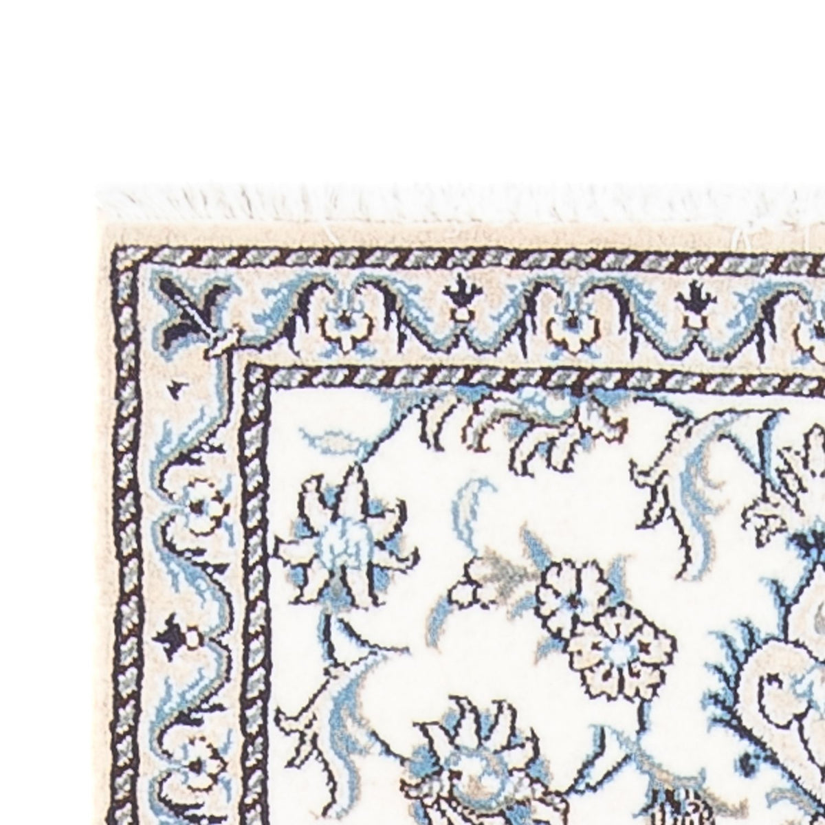 Biegacz Dywan perski - Nain - 198 x 78 cm - srebrny