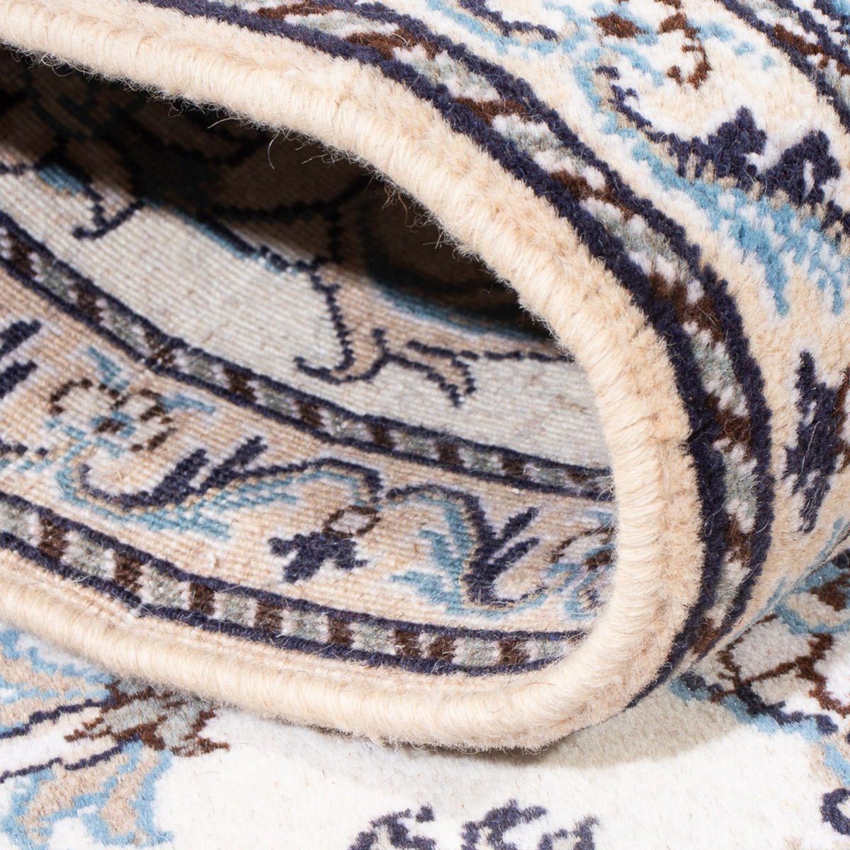 Biegacz Dywan perski - Nain - 198 x 78 cm - srebrny