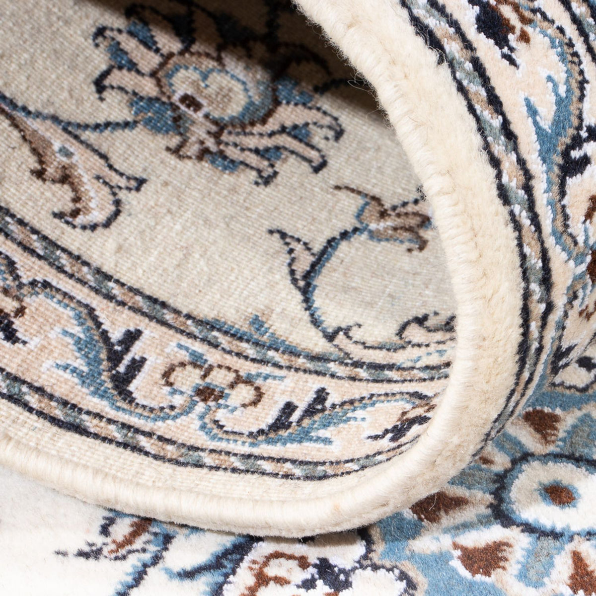 Biegacz Dywan perski - Nain - 197 x 76 cm - srebrny