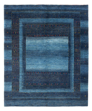 Dywan Gabbeh - Loribaft Perski - 216 x 183 cm - ciemnoniebieski